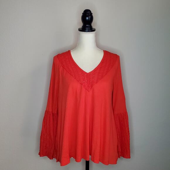 Free People Parisian Nights Red Top Small - Picture 1 of 8